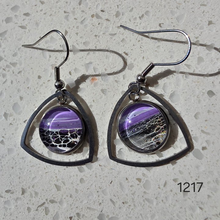 Hand Painted Earrings - 1217