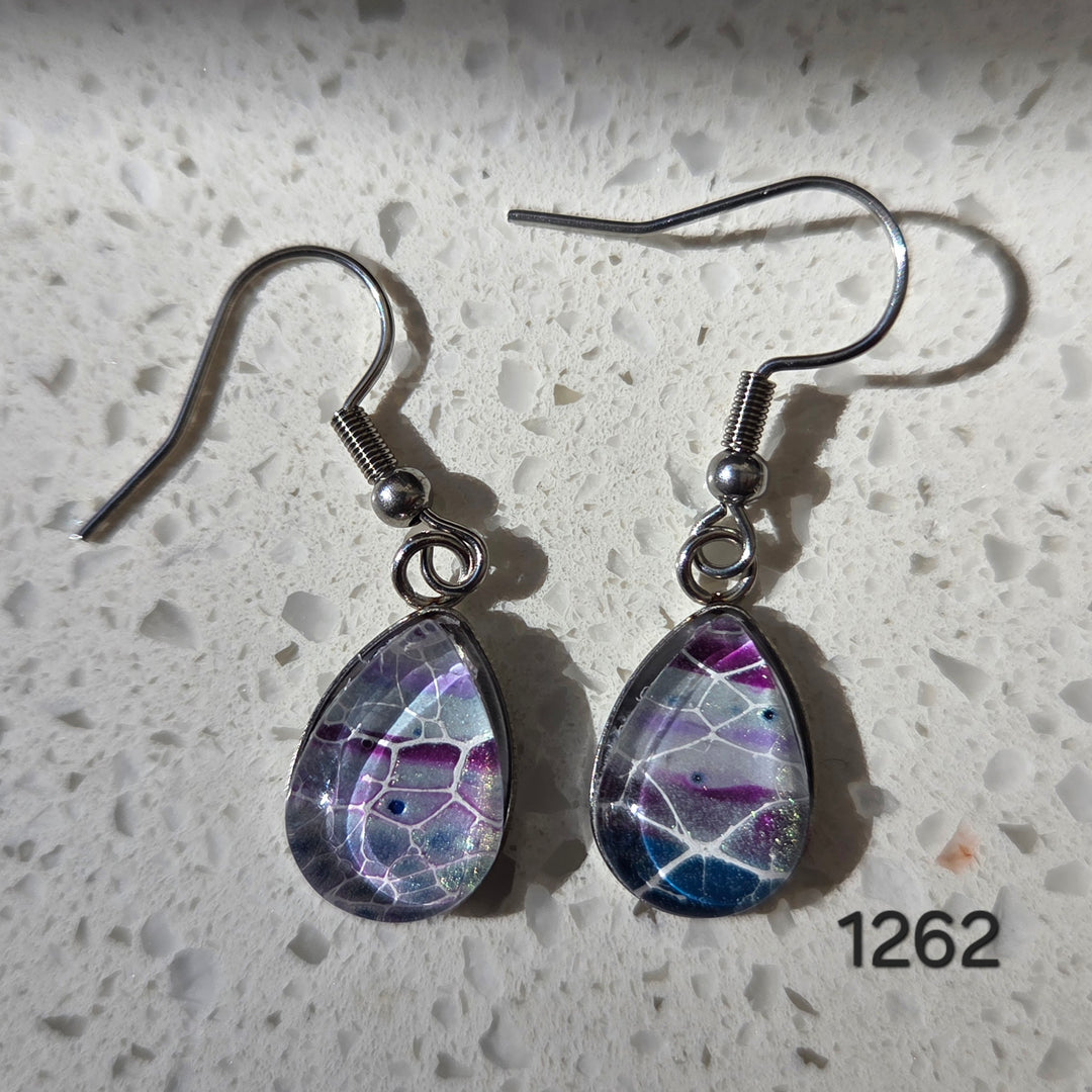 Hand Painted Earrings - 1262