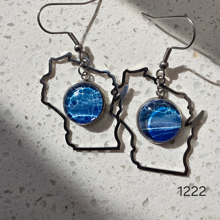Hand Painted Earrings – Wisconsin 1222