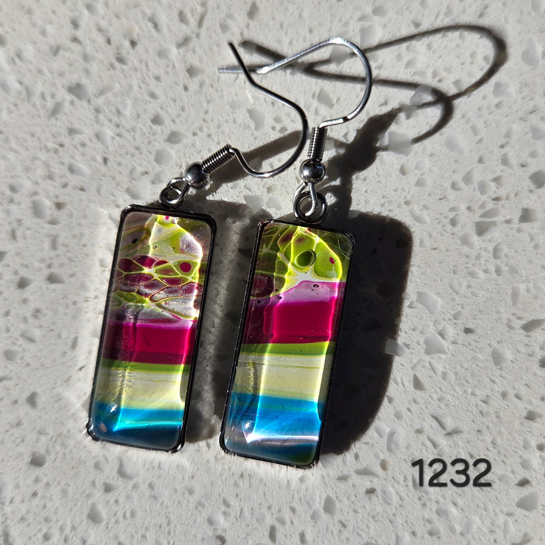 Hand Painted Earrings - 1232