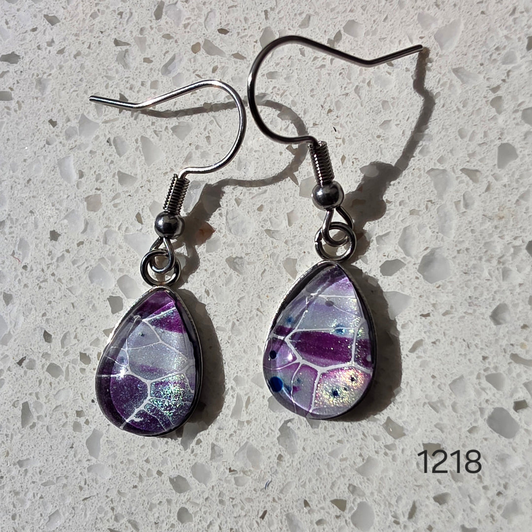 Hand Painted Earrings - 1218