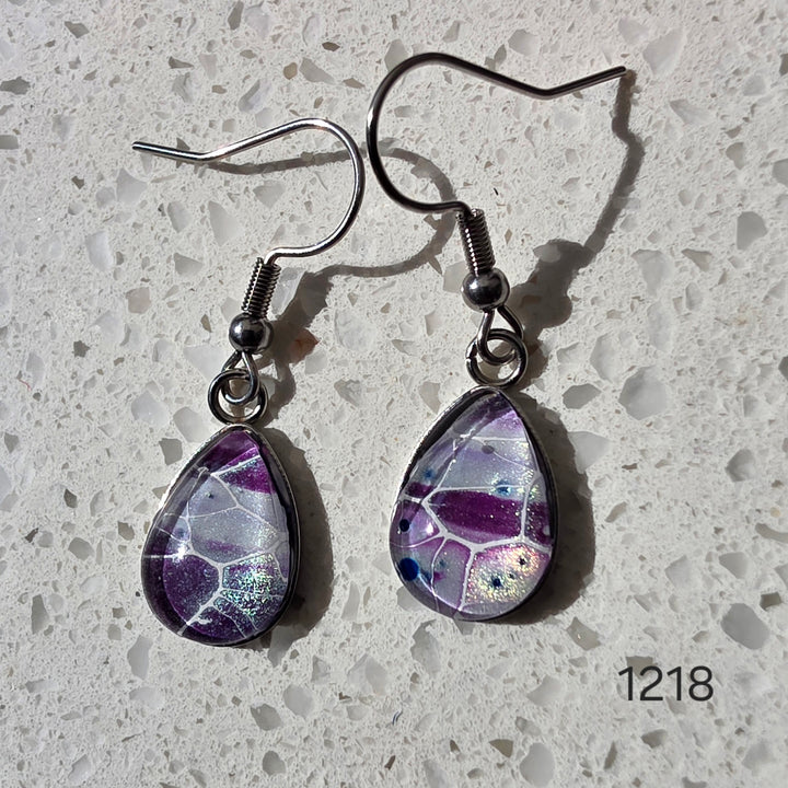 Hand Painted Earrings - 1218