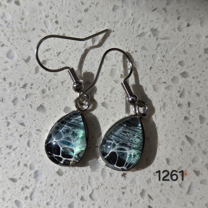 Hand Painted Earrings - 1261