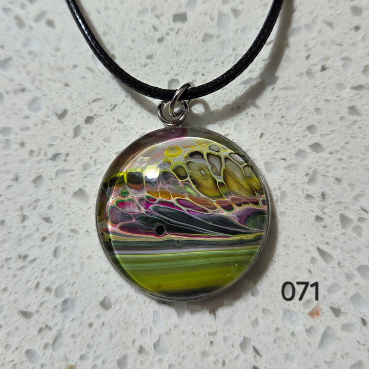 Hand Painted Pendant Necklace 071