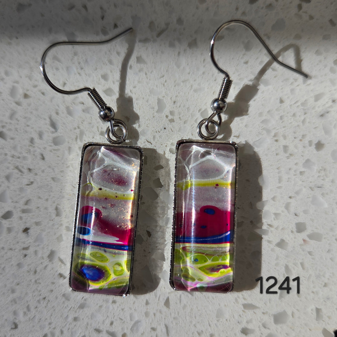 Hand Painted Earrings - 1241