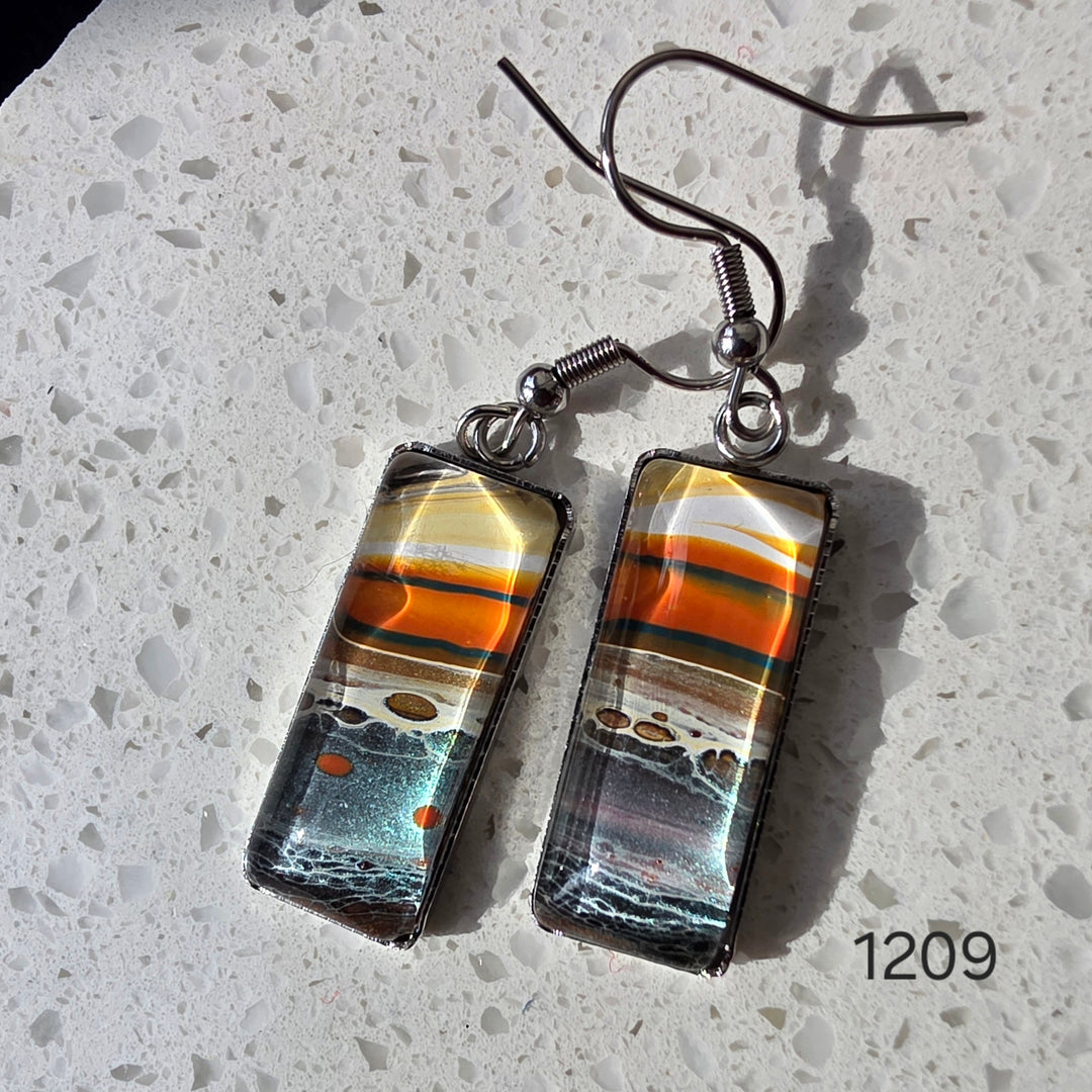 Hand Painted Earrings - 1209
