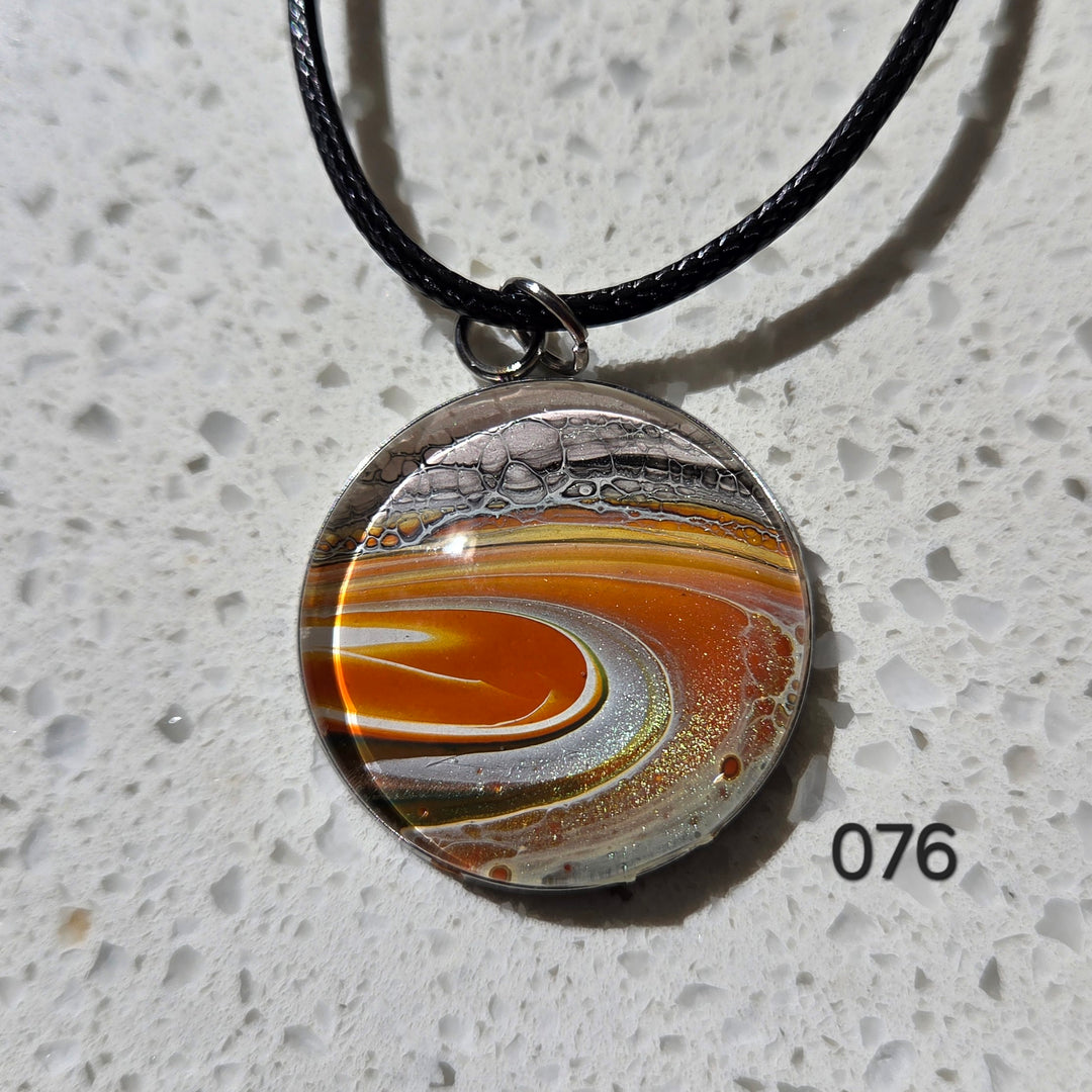 Hand Painted Pendant Necklace 076