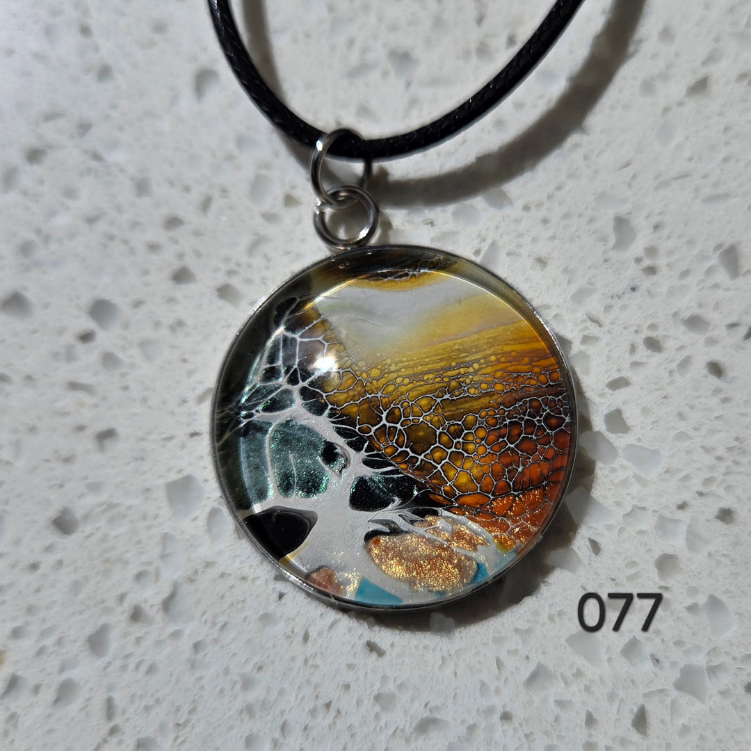 Hand Painted Pendant Necklace 077