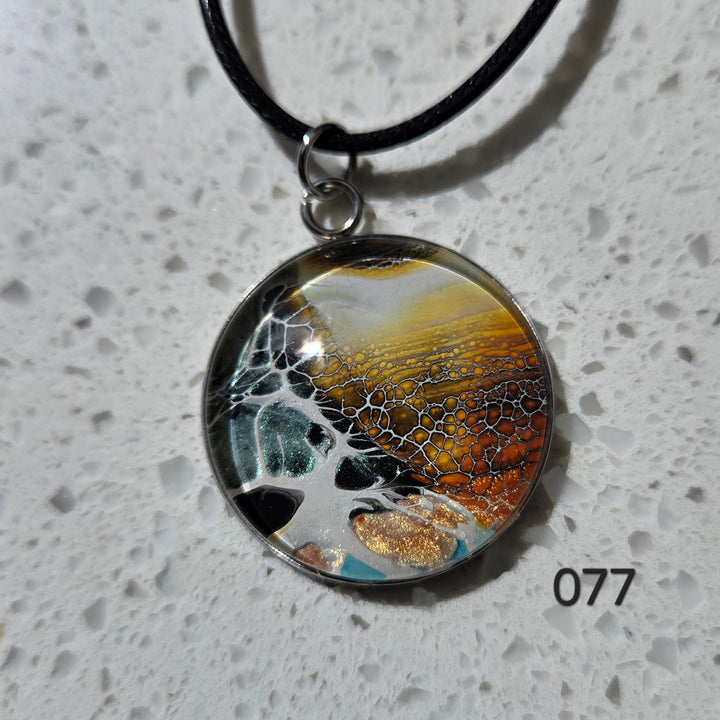 Hand Painted Pendant Necklace 077
