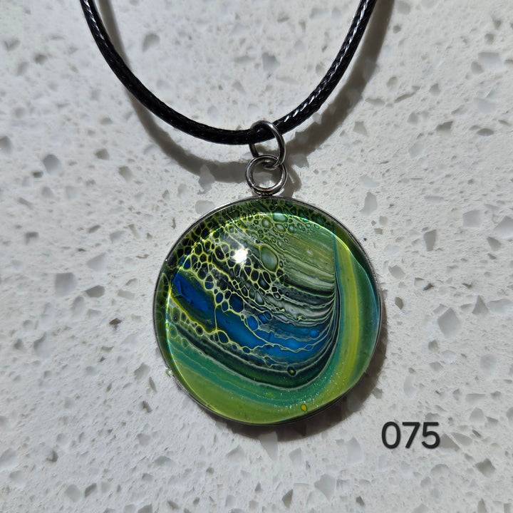 Hand Painted Pendant Necklace 075