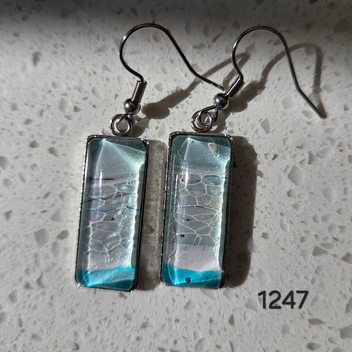 Hand Painted Earrings - 1247
