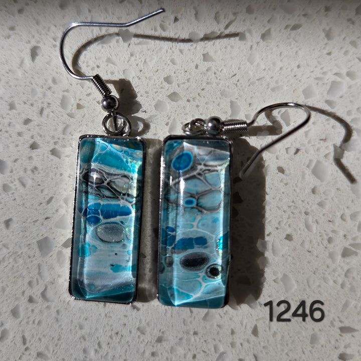Hand Painted Earrings - 1246