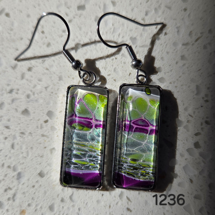 Hand Painted Earrings - 1236
