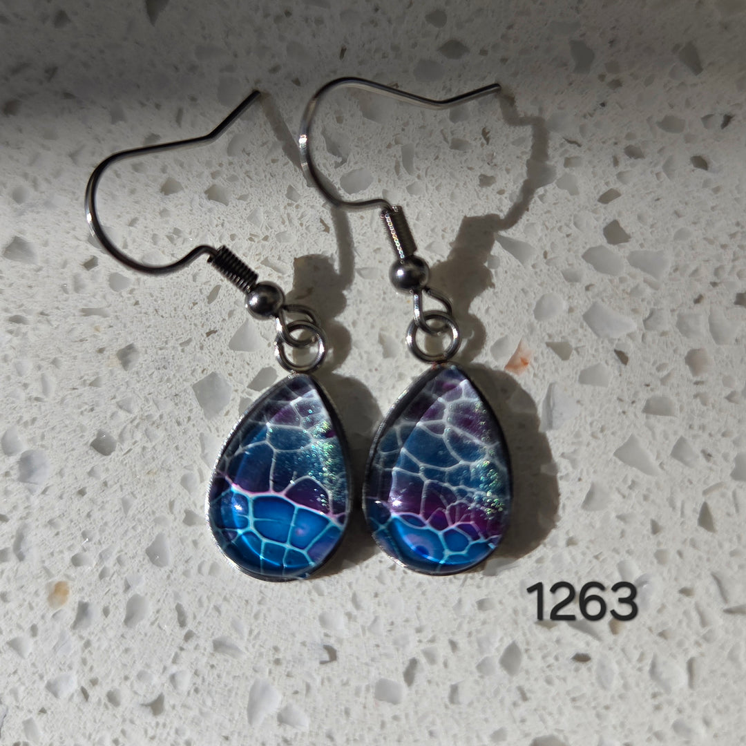 Hand Painted Earrings - 1263