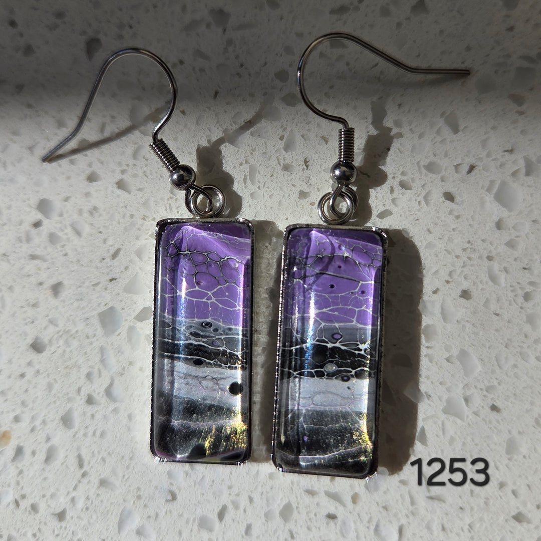 Hand Painted Earrings - 1253