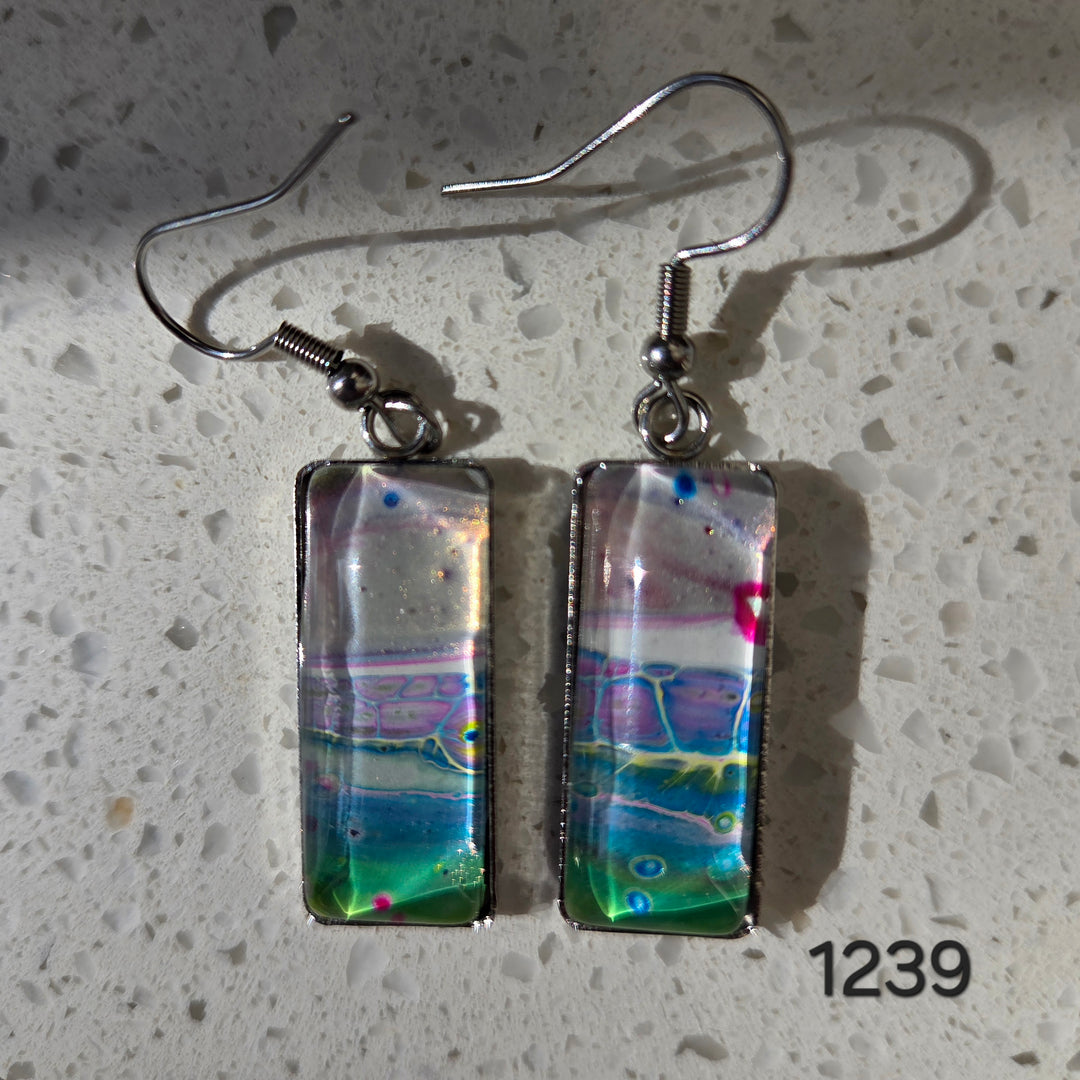 Hand Painted Earrings - 1239