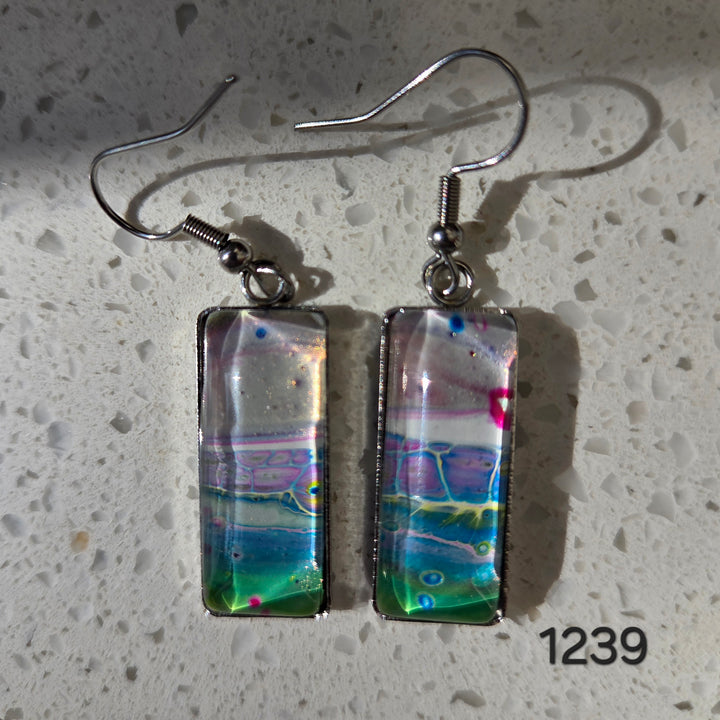 Hand Painted Earrings - 1239