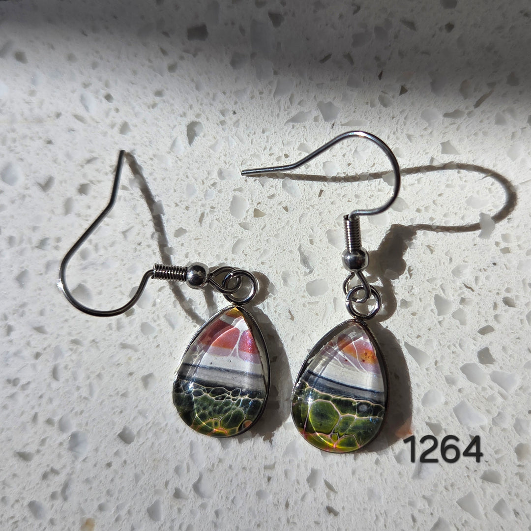 Hand Painted Earrings - 1264