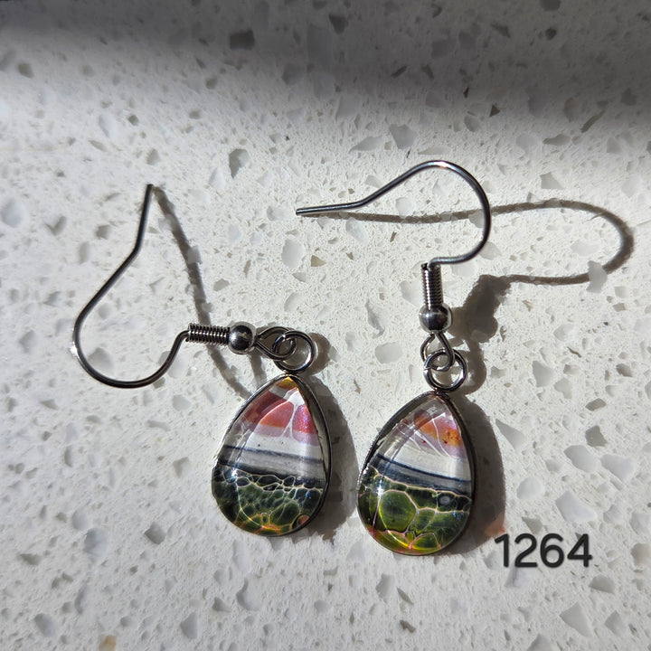Hand Painted Earrings - 1264
