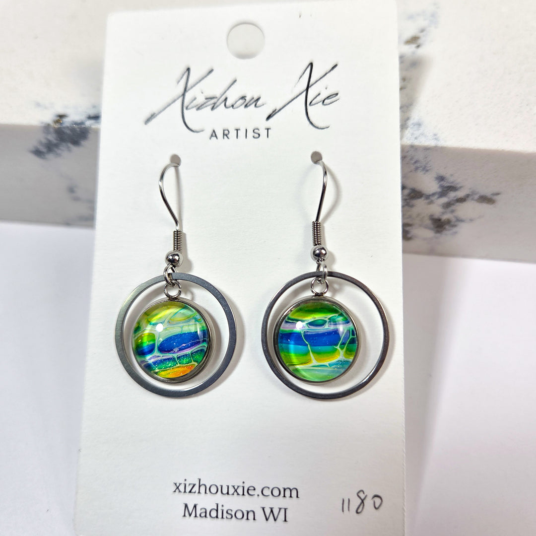 Hand Painted Earrings - 1180
